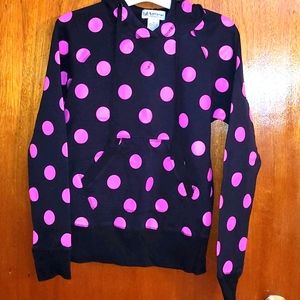 Black Hoodie With Pink Polka-dots